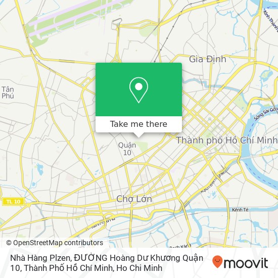 Nhà Hàng Plzen, ĐƯỜNG Hoàng Dư Khương Quận 10, Thành Phố Hồ Chí Minh map