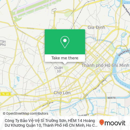 Công Ty Bảo Vệ-Vệ Sĩ Trường Sơn, HẺM 14 Hoàng Dư Khương Quận 10, Thành Phố Hồ Chí Minh map