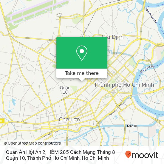 Quán Ăn Hội An 2, HẺM 285 Cách Mạng Tháng 8 Quận 10, Thành Phố Hồ Chí Minh map