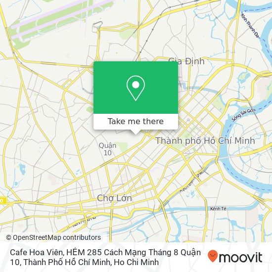 Cafe Hoa Viên, HẺM 285 Cách Mạng Tháng 8 Quận 10, Thành Phố Hồ Chí Minh map