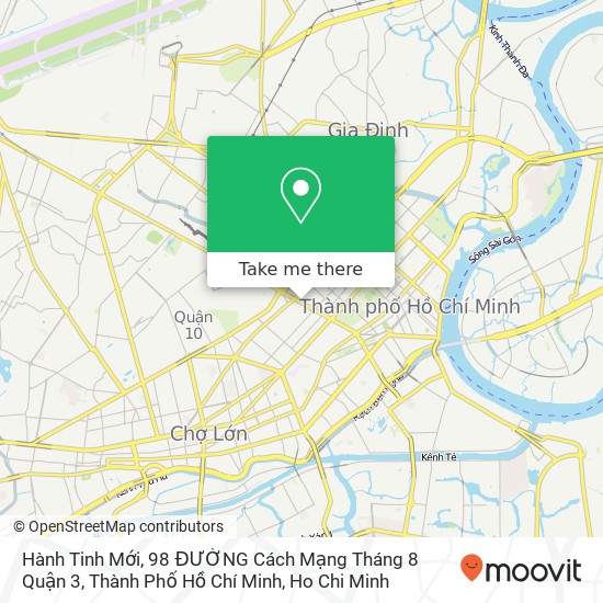 Hành Tinh Mới, 98 ĐƯỜNG Cách Mạng Tháng 8 Quận 3, Thành Phố Hồ Chí Minh map