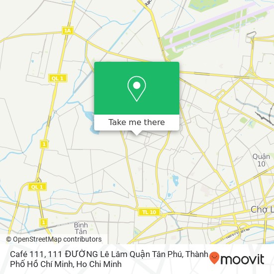 Café 111, 111 ĐƯỜNG Lê Lâm Quận Tân Phú, Thành Phố Hồ Chí Minh map