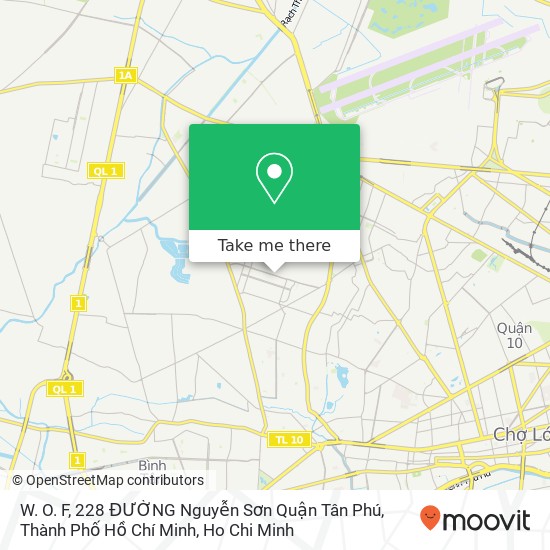 W. O. F, 228 ĐƯỜNG Nguyễn Sơn Quận Tân Phú, Thành Phố Hồ Chí Minh map