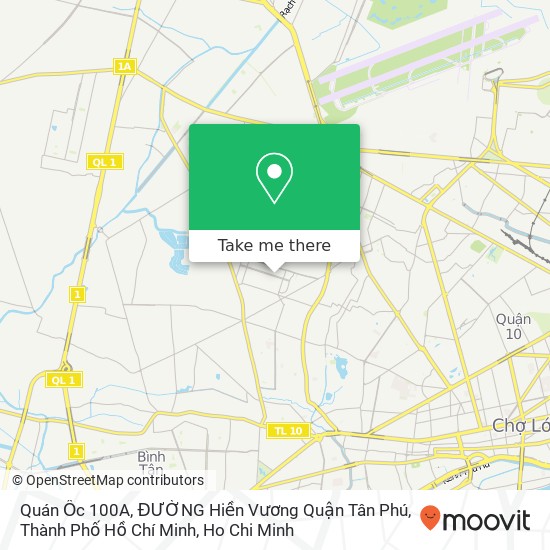 Quán Ốc 100A, ĐƯỜNG Hiền Vương Quận Tân Phú, Thành Phố Hồ Chí Minh map