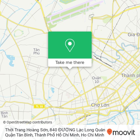 Thời Trang Hoàng Sơn, 840 ĐƯỜNG Lạc Long Quân Quận Tân Bình, Thành Phố Hồ Chí Minh map