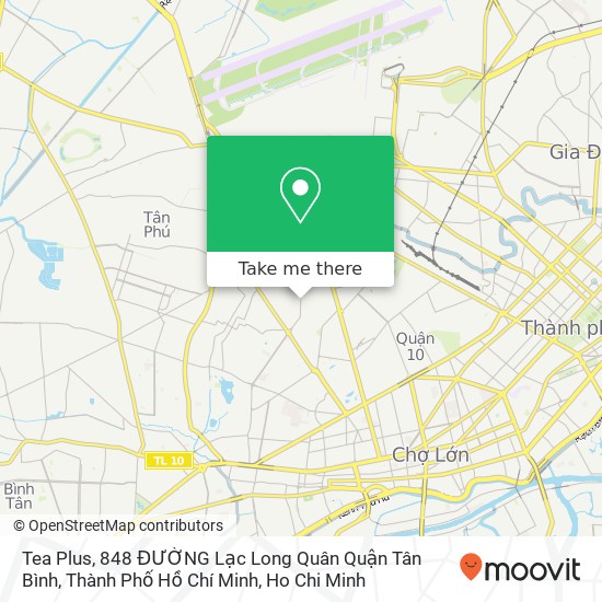 Tea Plus, 848 ĐƯỜNG Lạc Long Quân Quận Tân Bình, Thành Phố Hồ Chí Minh map