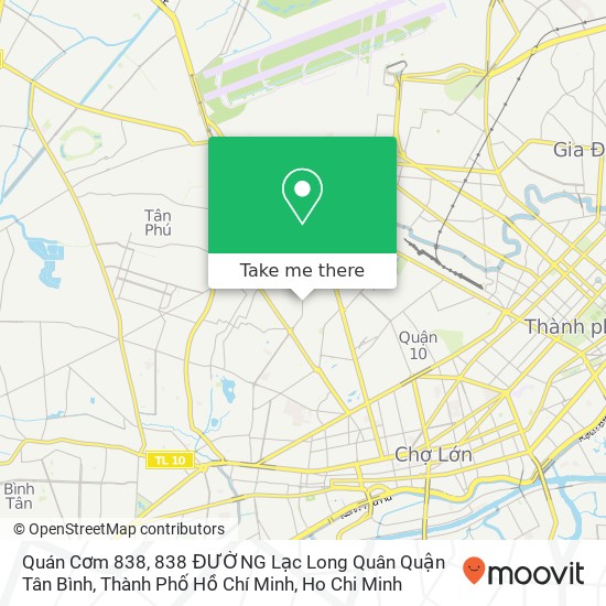 Quán Cơm 838, 838 ĐƯỜNG Lạc Long Quân Quận Tân Bình, Thành Phố Hồ Chí Minh map
