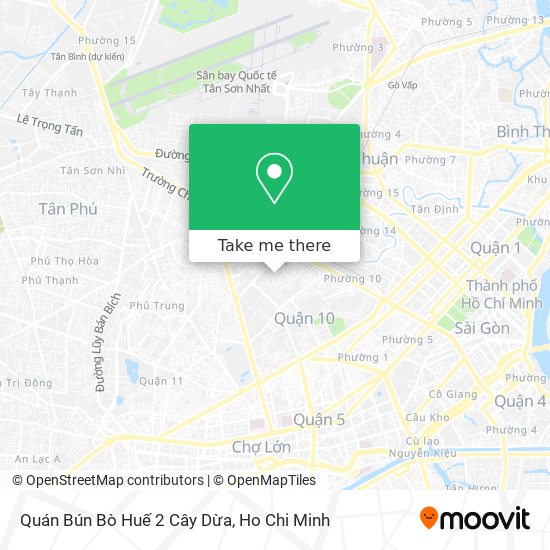 Quán Bún Bò Huế 2 Cây Dừa map