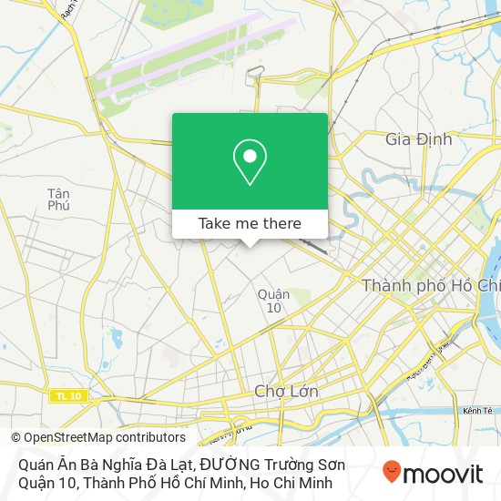 Quán Ăn Bà Nghĩa Đà Lạt, ĐƯỜNG Trường Sơn Quận 10, Thành Phố Hồ Chí Minh map