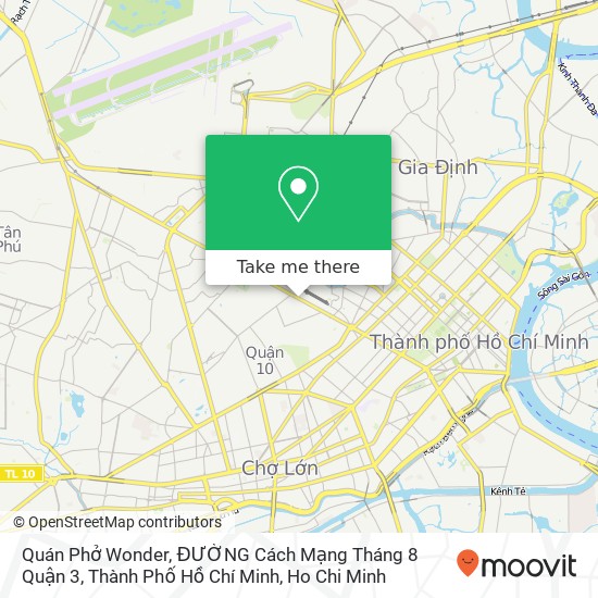 Quán Phở Wonder, ĐƯỜNG Cách Mạng Tháng 8 Quận 3, Thành Phố Hồ Chí Minh map