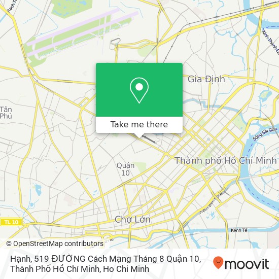 Hạnh, 519 ĐƯỜNG Cách Mạng Tháng 8 Quận 10, Thành Phố Hồ Chí Minh map