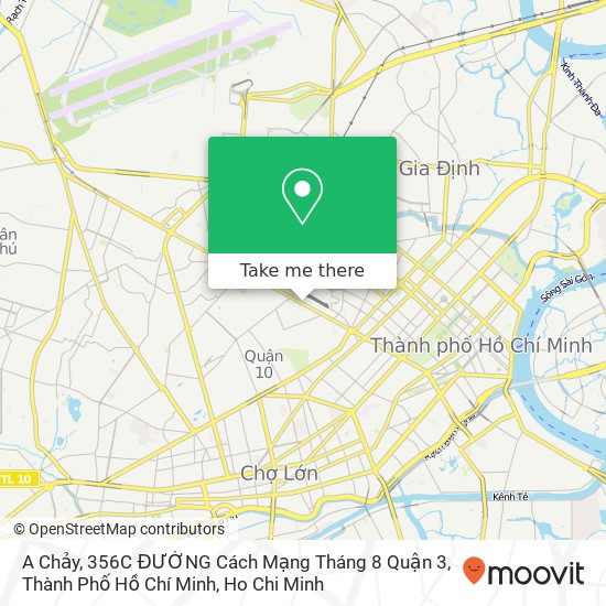 A Chảy, 356C ĐƯỜNG Cách Mạng Tháng 8 Quận 3, Thành Phố Hồ Chí Minh map