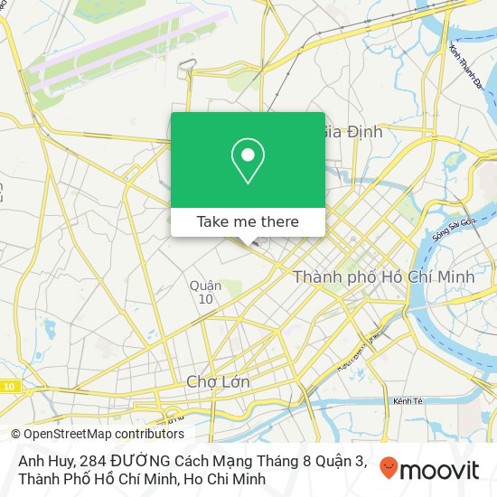 Anh Huy, 284 ĐƯỜNG Cách Mạng Tháng 8 Quận 3, Thành Phố Hồ Chí Minh map