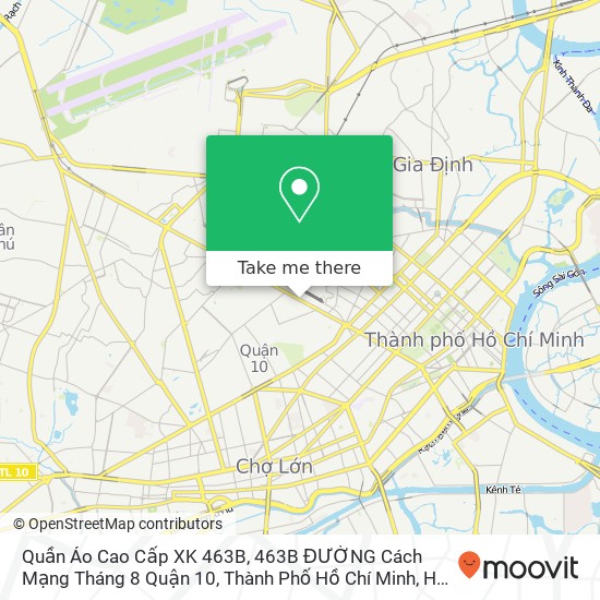 Quần Áo Cao Cấp XK 463B, 463B ĐƯỜNG Cách Mạng Tháng 8 Quận 10, Thành Phố Hồ Chí Minh map