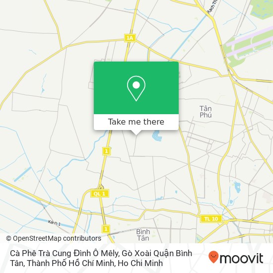 Cà Phê Trà Cung Đình Ô Mêly, Gò Xoài Quận Bình Tân, Thành Phố Hồ Chí Minh map