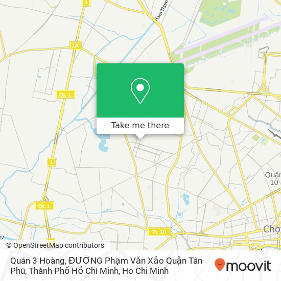 Quán 3 Hoàng, ĐƯỜNG Phạm Văn Xảo Quận Tân Phú, Thành Phố Hồ Chí Minh map