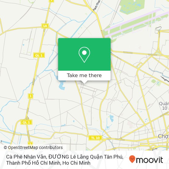 Cà Phê Nhân Văn, ĐƯỜNG Lê Lăng Quận Tân Phú, Thành Phố Hồ Chí Minh map