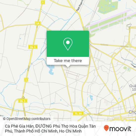 Cà Phê Gia Hân, ĐƯỜNG Phú Thọ Hòa Quận Tân Phú, Thành Phố Hồ Chí Minh map
