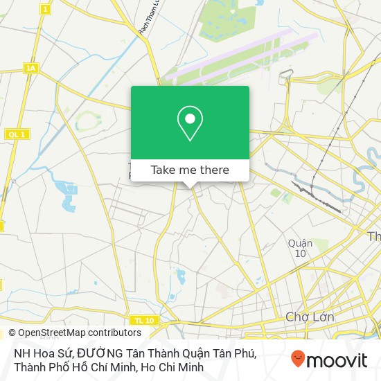 NH Hoa Sứ, ĐƯỜNG Tân Thành Quận Tân Phú, Thành Phố Hồ Chí Minh map