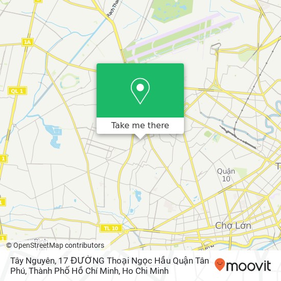 Tây Nguyên, 17 ĐƯỜNG Thoại Ngọc Hầu Quận Tân Phú, Thành Phố Hồ Chí Minh map