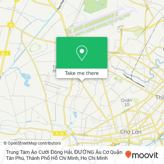 Trung Tâm Áo Cưới Đông Hải, ĐƯỜNG Âu Cơ Quận Tân Phú, Thành Phố Hồ Chí Minh map