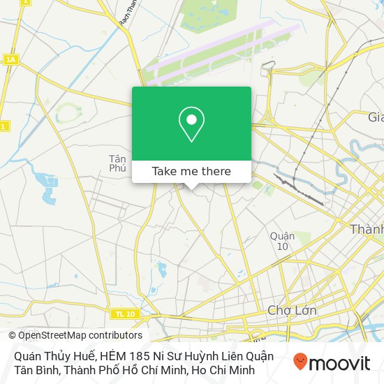 Quán Thủy Huế, HẺM 185 Ni Sư Huỳnh Liên Quận Tân Bình, Thành Phố Hồ Chí Minh map