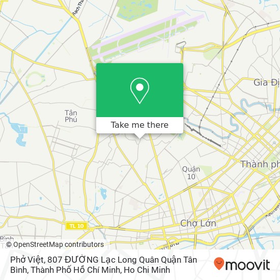 Phở Việt, 807 ĐƯỜNG Lạc Long Quân Quận Tân Bình, Thành Phố Hồ Chí Minh map