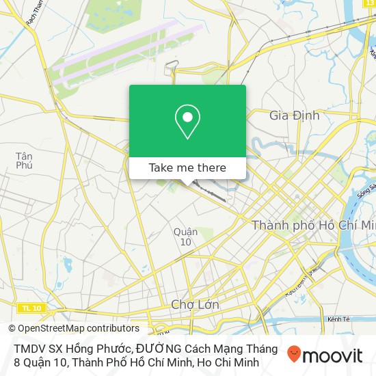 TMDV SX Hồng Phước, ĐƯỜNG Cách Mạng Tháng 8 Quận 10, Thành Phố Hồ Chí Minh map