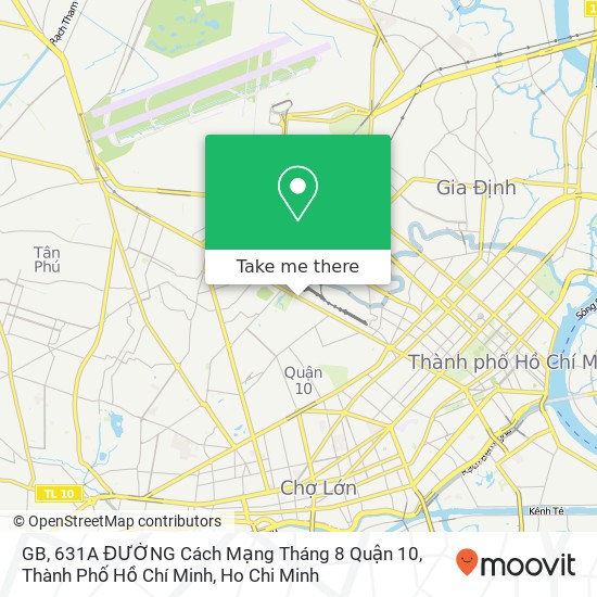 GB, 631A ĐƯỜNG Cách Mạng Tháng 8 Quận 10, Thành Phố Hồ Chí Minh map