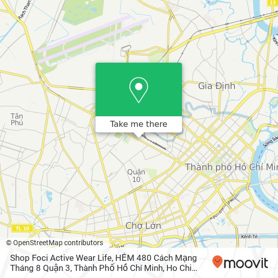 Shop Foci Active Wear Life, HẺM 480 Cách Mạng Tháng 8 Quận 3, Thành Phố Hồ Chí Minh map