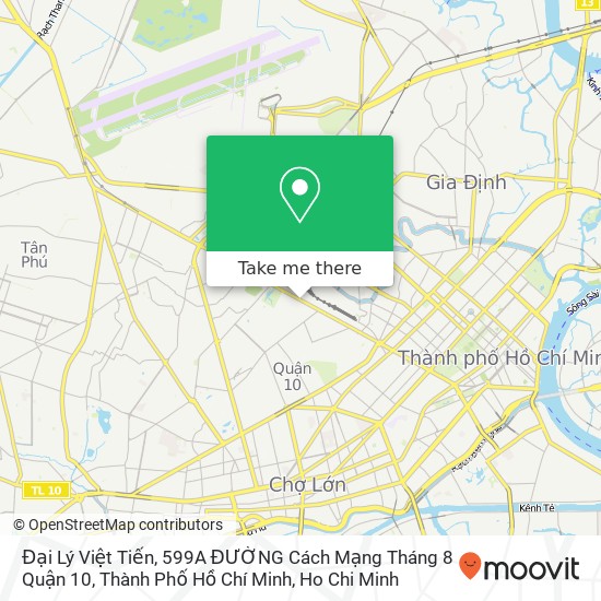 Đại Lý Việt Tiến, 599A ĐƯỜNG Cách Mạng Tháng 8 Quận 10, Thành Phố Hồ Chí Minh map