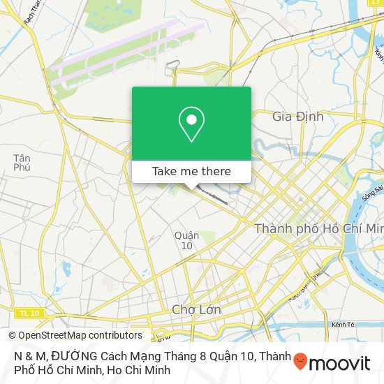 N & M, ĐƯỜNG Cách Mạng Tháng 8 Quận 10, Thành Phố Hồ Chí Minh map