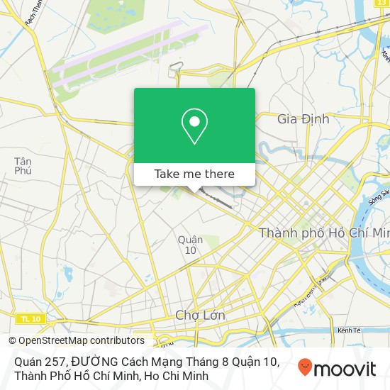 Quán 257, ĐƯỜNG Cách Mạng Tháng 8 Quận 10, Thành Phố Hồ Chí Minh map