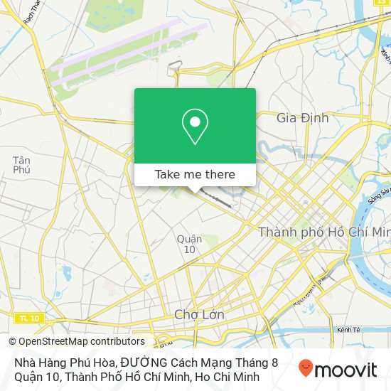 Nhà Hàng Phú Hòa, ĐƯỜNG Cách Mạng Tháng 8 Quận 10, Thành Phố Hồ Chí Minh map