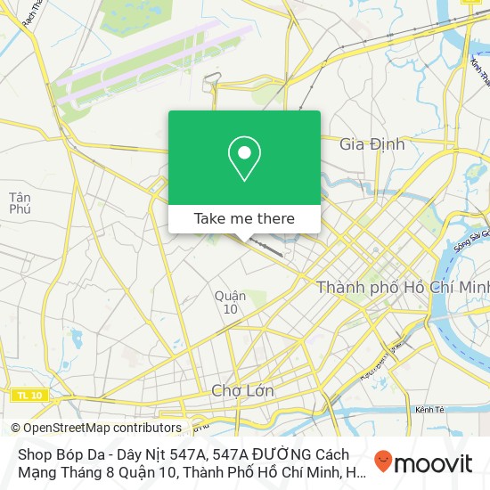 Shop Bóp Da - Dây Nịt 547A, 547A ĐƯỜNG Cách Mạng Tháng 8 Quận 10, Thành Phố Hồ Chí Minh map