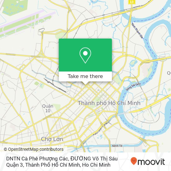 DNTN Cà Phê Phượng Các, ĐƯỜNG Võ Thị Sáu Quận 3, Thành Phố Hồ Chí Minh map