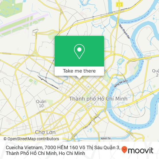 Cueicha Vietnam, 7000 HẺM 160 Võ Thị Sáu Quận 3, Thành Phố Hồ Chí Minh map