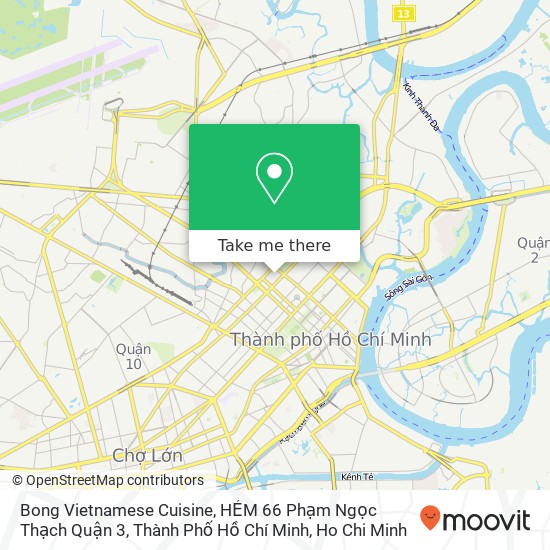 Bong Vietnamese Cuisine, HẺM 66 Phạm Ngọc Thạch Quận 3, Thành Phố Hồ Chí Minh map