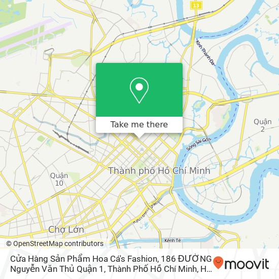 Cửa Hàng Sản Phẩm Hoa Cá's Fashion, 186 ĐƯỜNG Nguyễn Văn Thủ Quận 1, Thành Phố Hồ Chí Minh map
