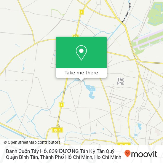 Bánh Cuốn Tây Hồ, 839 ĐƯỜNG Tân Kỳ Tân Quý Quận Bình Tân, Thành Phố Hồ Chí Minh map