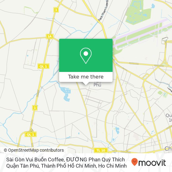 Sài Gòn Vui Buồn Coffee, ĐƯỜNG Phan Quý Thích Quận Tân Phú, Thành Phố Hồ Chí Minh map