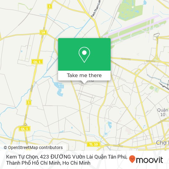 Kem Tự Chọn, 423 ĐƯỜNG Vườn Lài Quận Tân Phú, Thành Phố Hồ Chí Minh map