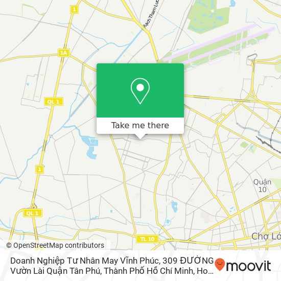 Doanh Nghiệp Tư Nhân May Vĩnh Phúc, 309 ĐƯỜNG Vườn Lài Quận Tân Phú, Thành Phố Hồ Chí Minh map