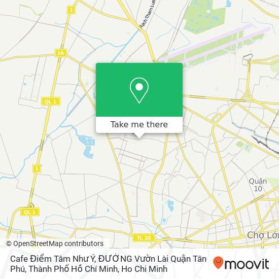Cafe Điểm Tâm Như Ý, ĐƯỜNG Vườn Lài Quận Tân Phú, Thành Phố Hồ Chí Minh map