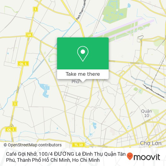 Café Gợi Nhớ, 100 / 4 ĐƯỜNG Lê Đình Thụ Quận Tân Phú, Thành Phố Hồ Chí Minh map