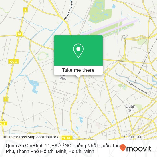 Quán Ăn Gia Đình 11, ĐƯỜNG Thống Nhất Quận Tân Phú, Thành Phố Hồ Chí Minh map