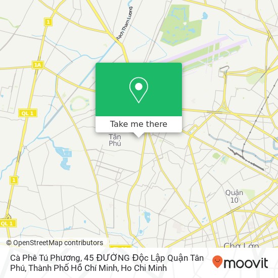 Cà Phê Tú Phương, 45 ĐƯỜNG Độc Lập Quận Tân Phú, Thành Phố Hồ Chí Minh map