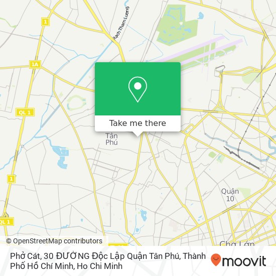 Phở Cát, 30 ĐƯỜNG Độc Lập Quận Tân Phú, Thành Phố Hồ Chí Minh map