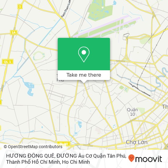 HƯƠNG ĐỒNG QUÊ, ĐƯỜNG Âu Cơ Quận Tân Phú, Thành Phố Hồ Chí Minh map