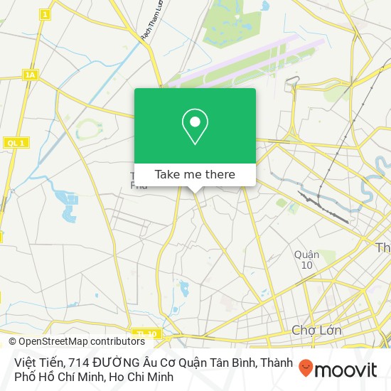 Việt Tiến, 714 ĐƯỜNG Âu Cơ Quận Tân Bình, Thành Phố Hồ Chí Minh map